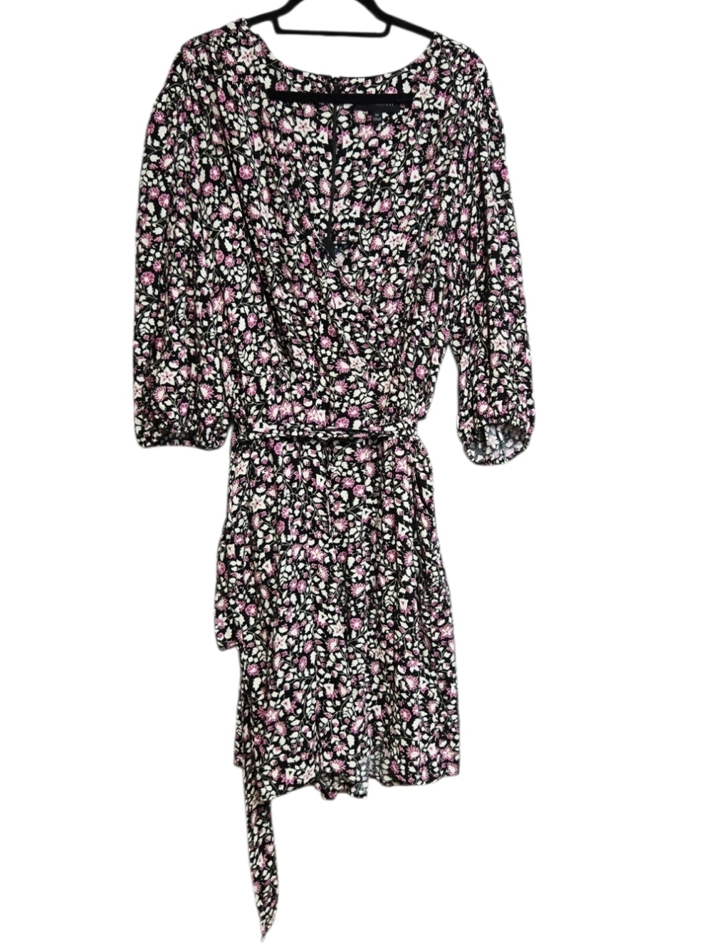 Lane Bryant Floral Romper Pink White Crossover Tie Waist Plus Cruise Resort Chic - Picture 2 of 9